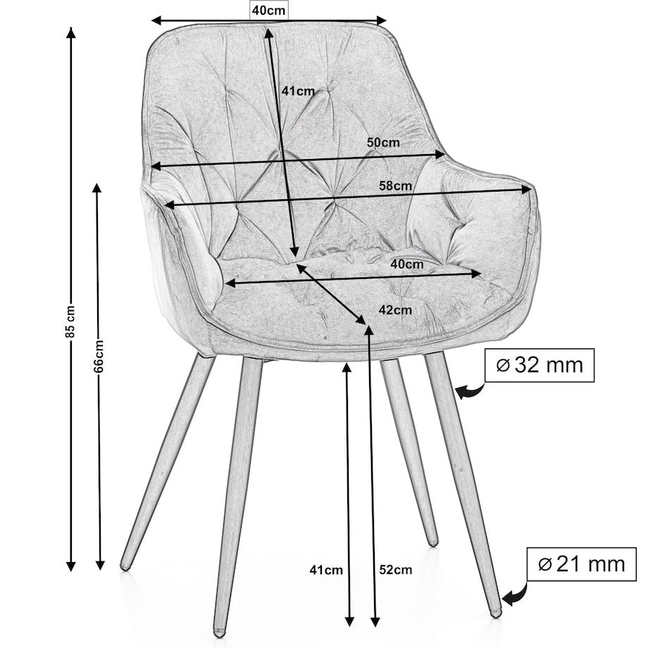 Krzesło tapicerowane pikowane do salonu jadalni welurowe SIENA czarne