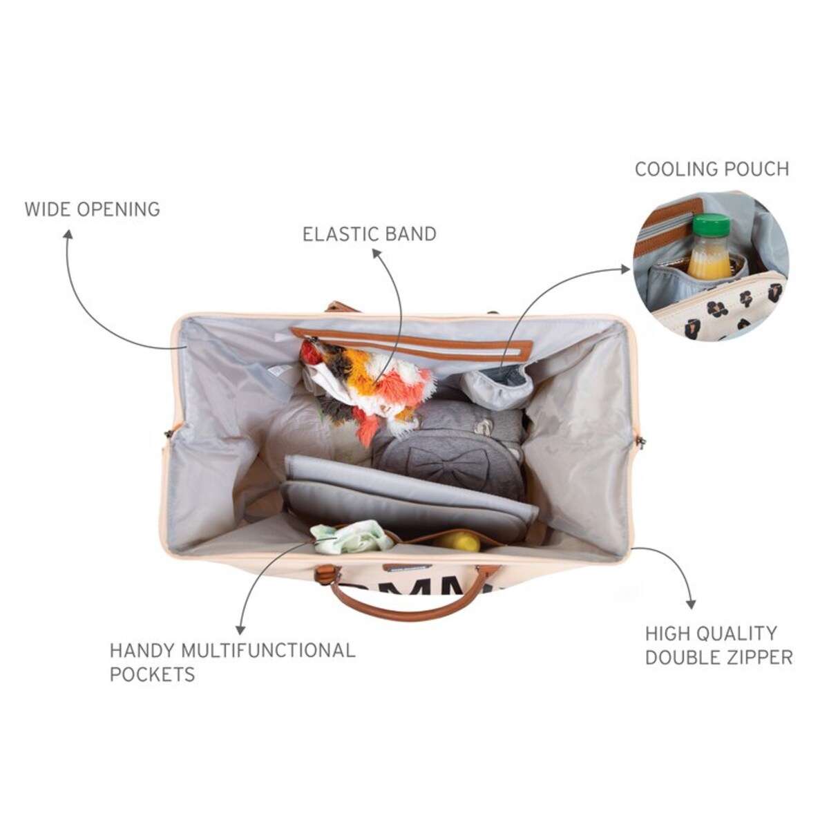 Childhome Torba Mommy Bag Kremowa