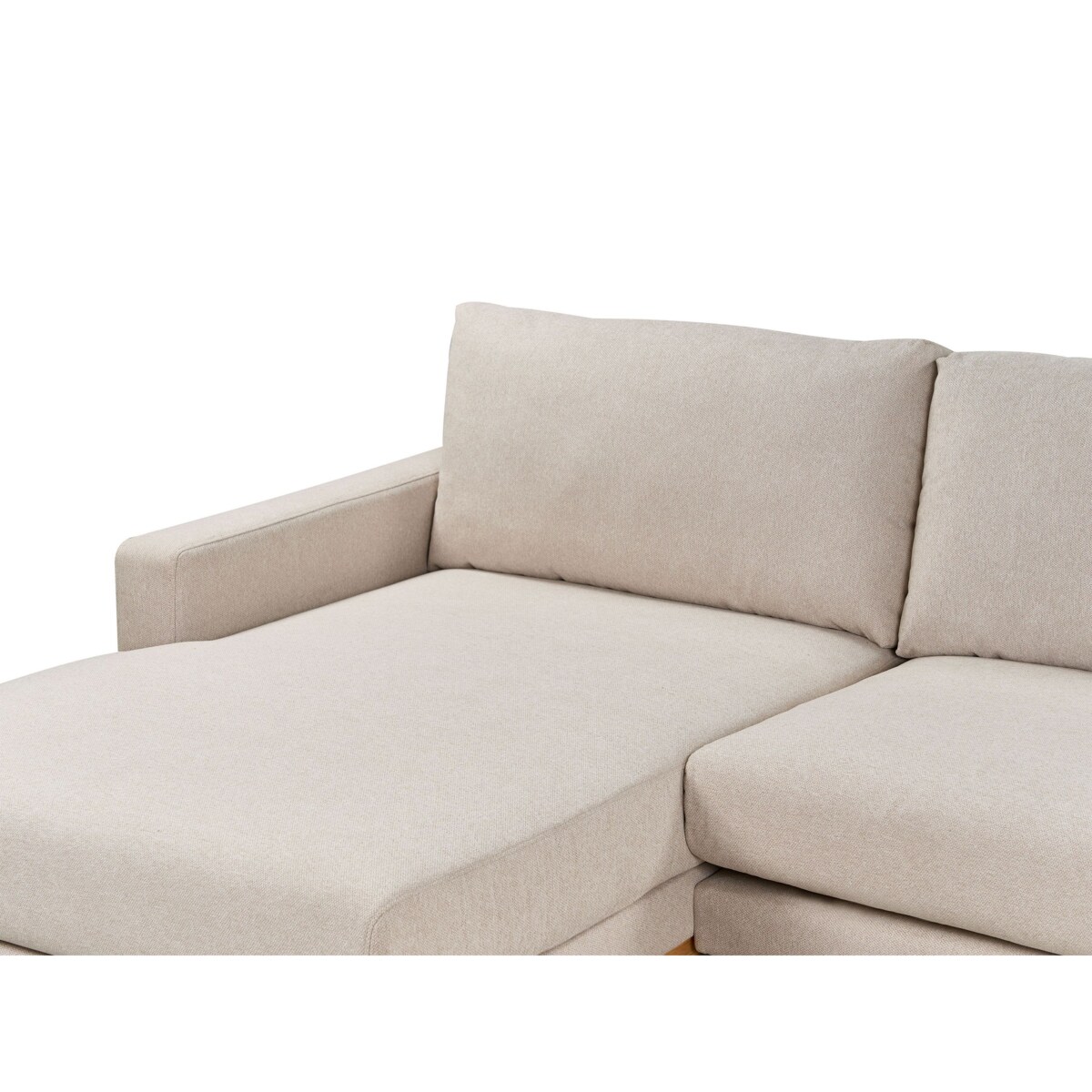 Sofa narożna prawostronna SIGGARD Beżowy Tkanina