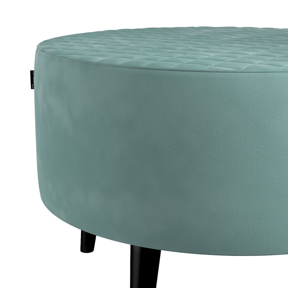 Podnóżek okrągły pikowany, szara mięta, Ø60 x 40 cm, Velvet