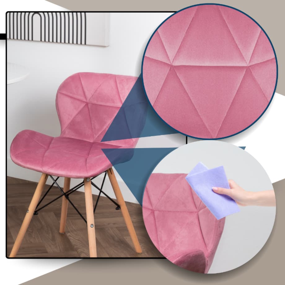 Krzesło Tapicerowane Welurowe Do Jadalni Salonu Pikowane Skandynawskie