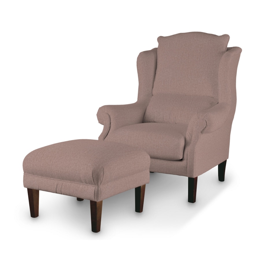 Podnóżek do fotela, zgaszony róż szenil, 56 x 56 x 40 cm, City