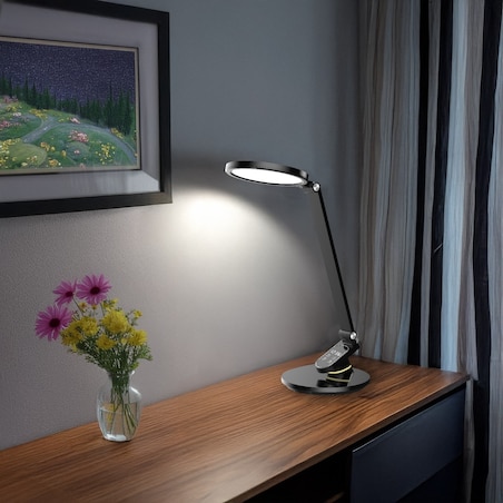 Lampka Biurkowa Szkolna Na Biurko Stołowa Led Trzy Barwy Do Pracy Z Zegarem