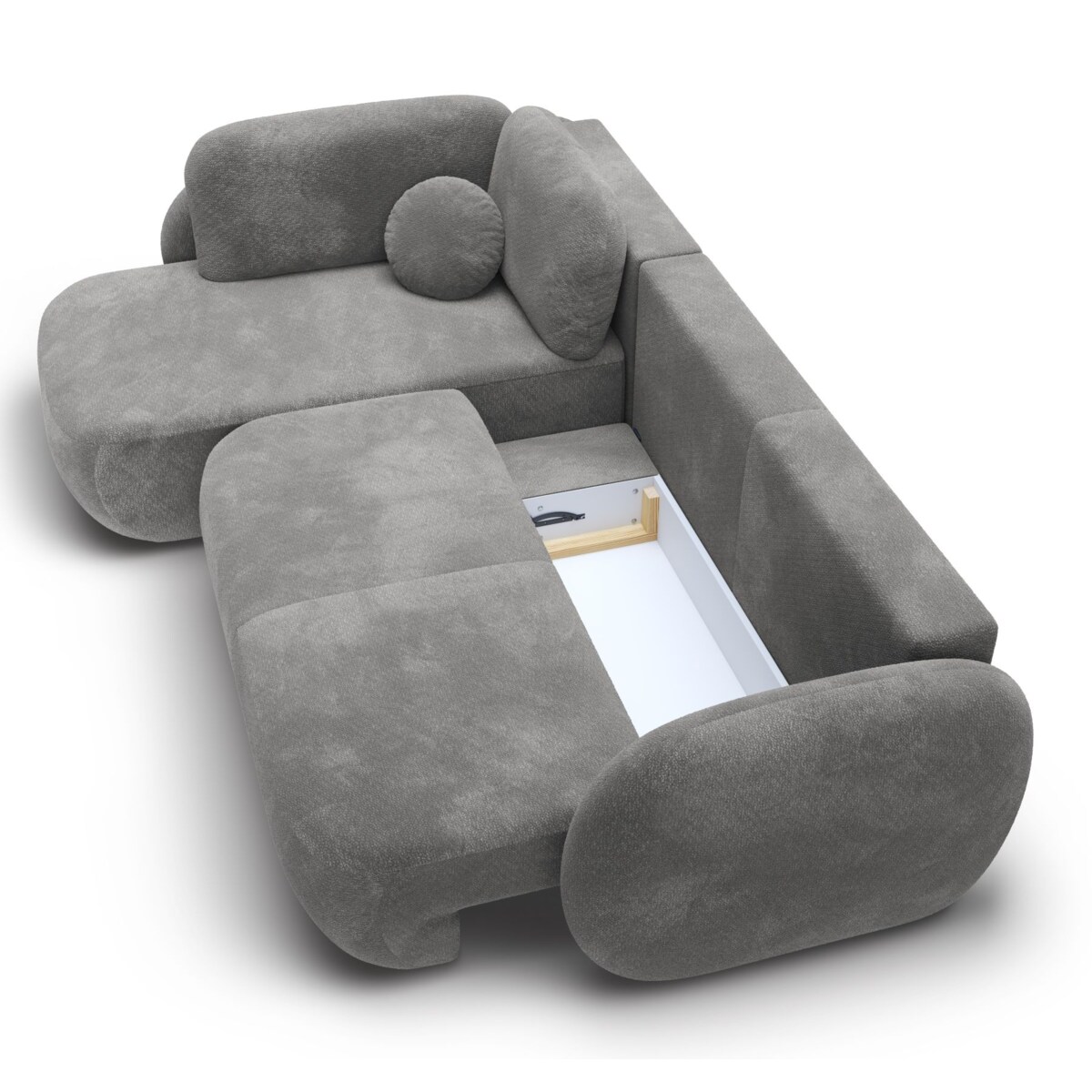 Nowoczesny Narożnik rozkładany OLIVIO II, lewy, ciemno-szary