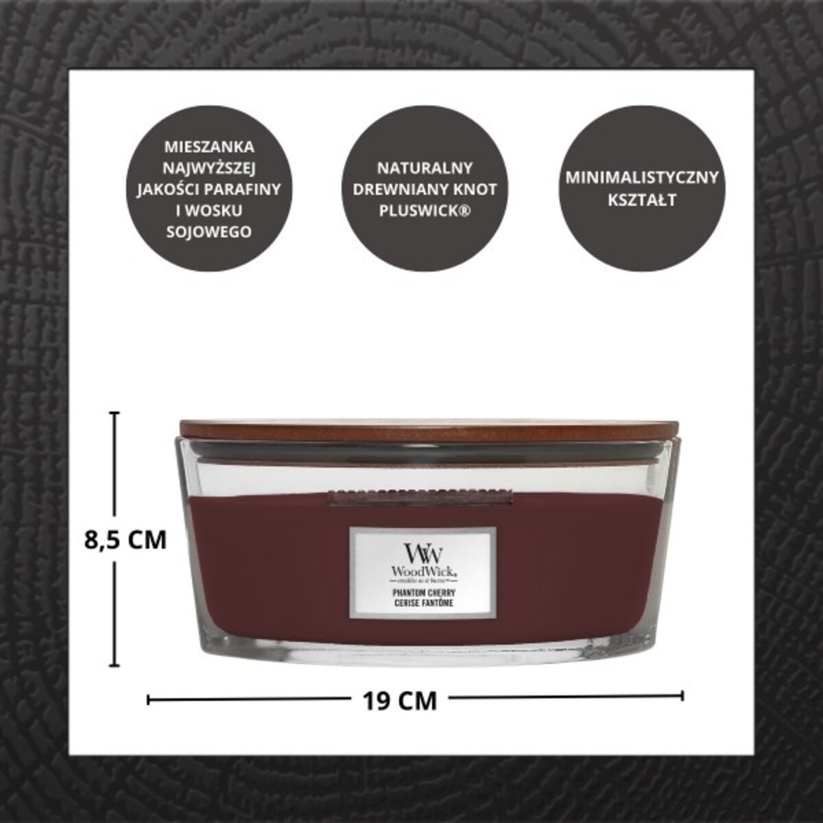 WoodWick świeca Elipsa PHANTOM CHERRY