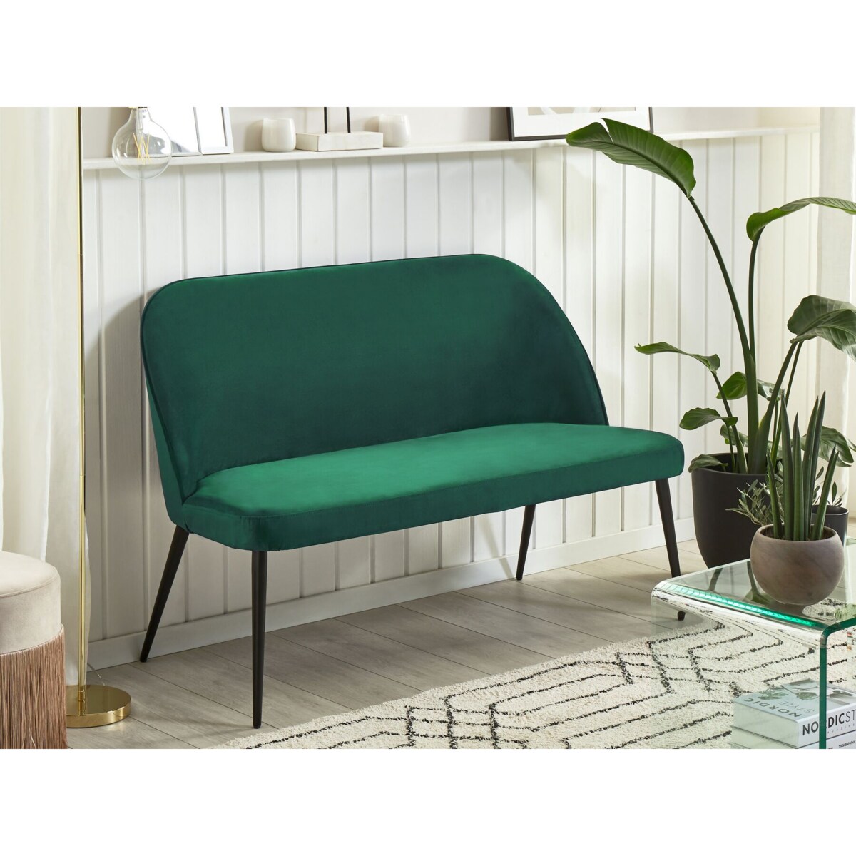 Sofa 2-osobowa welurowa zielona OSBY