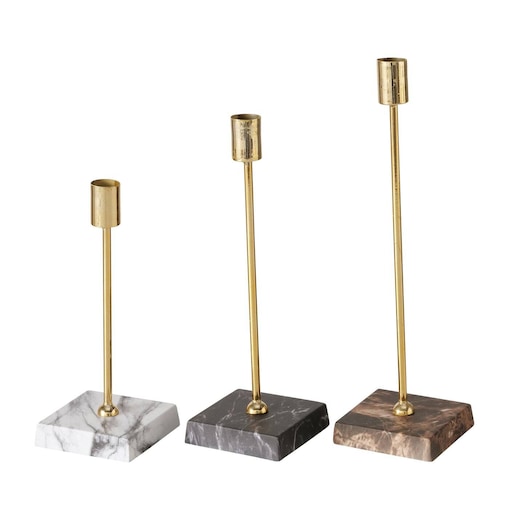 Zestaw świeczników na jedną świeczkę LAGRO, podstawa z betonu imitującego marmur