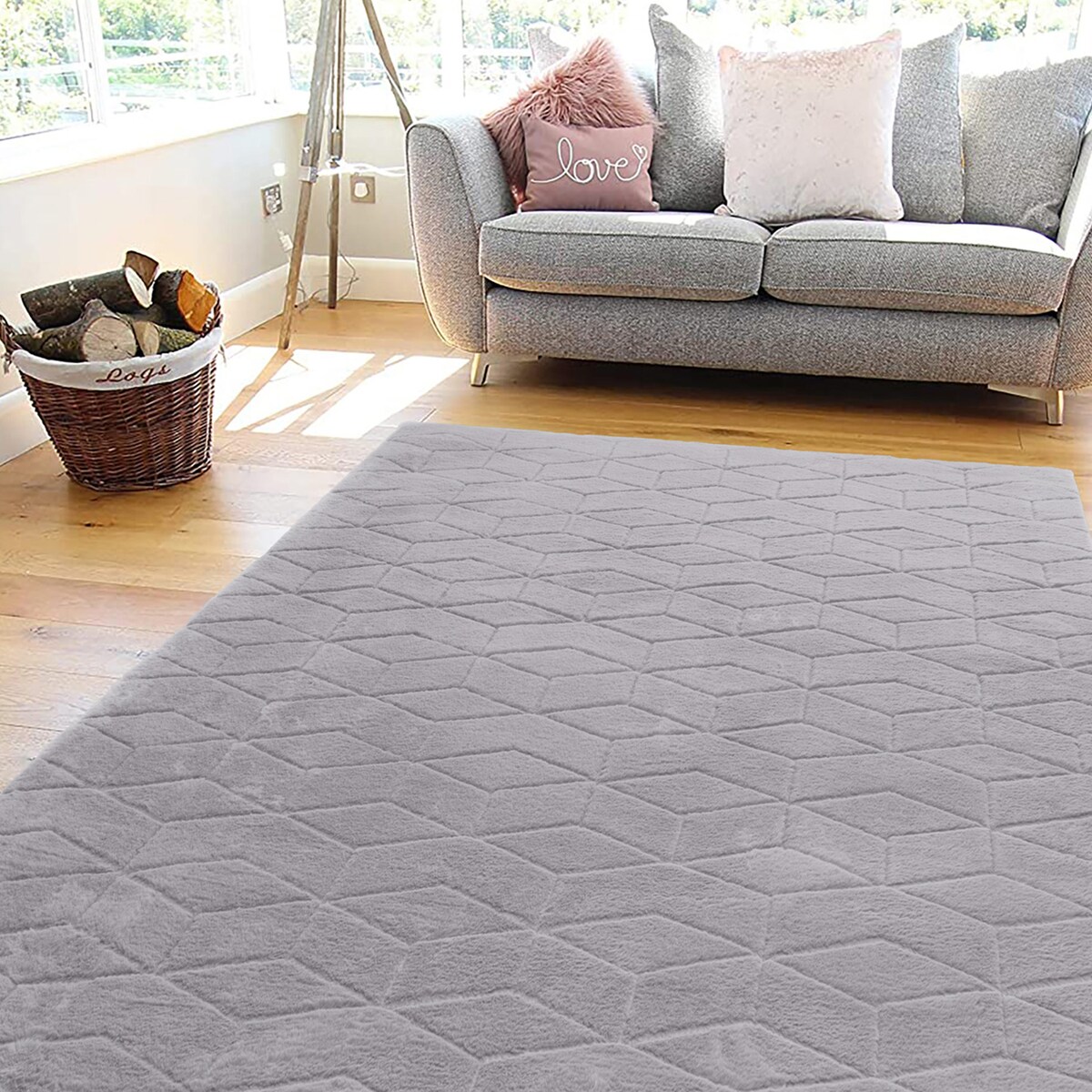 Dywan miękki Rabbit Prestige 120x160 cm e-floor OEKO-TEX szary
