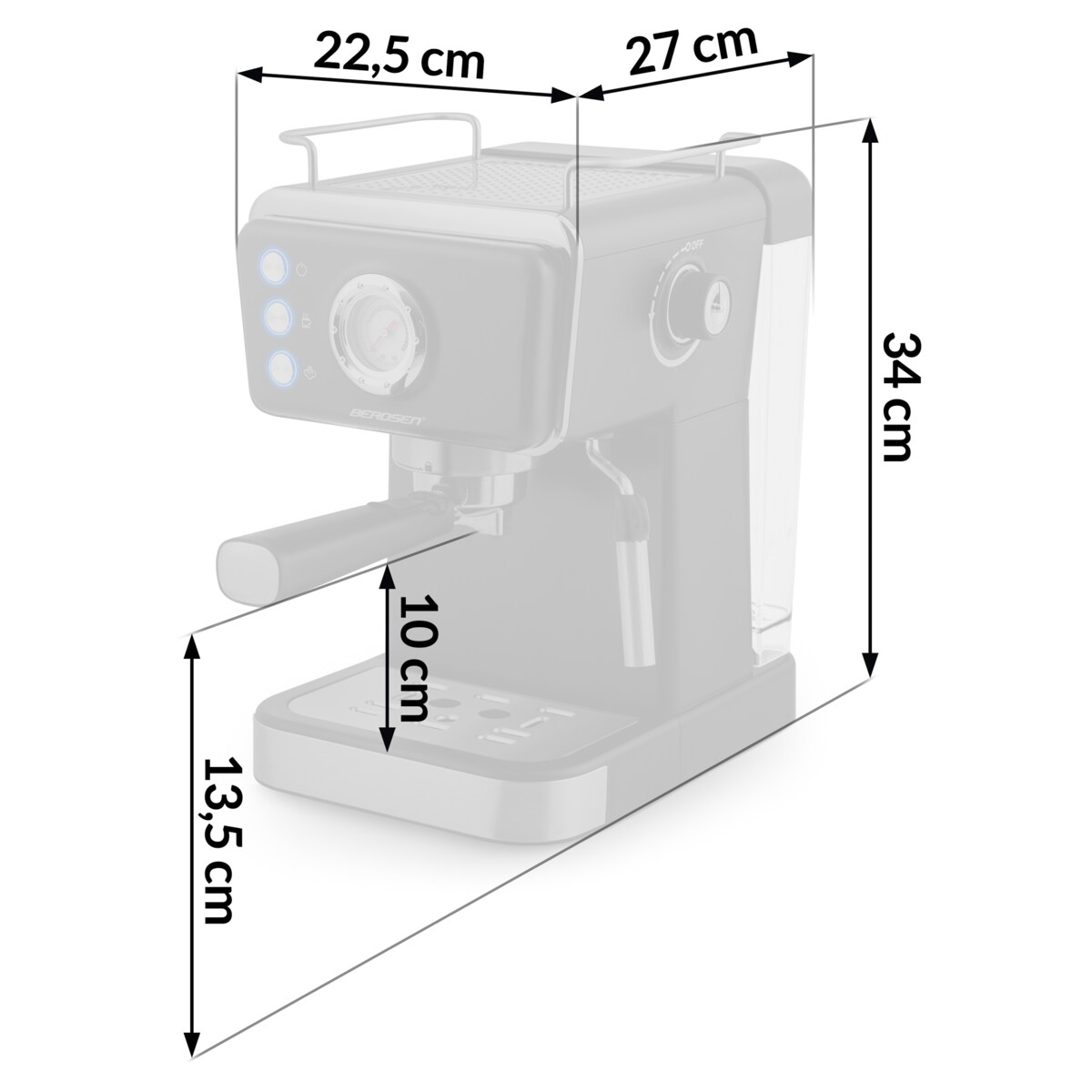 Ekspres do kawy ciśnieniowy kolbowy ze spieniaczem 377200 Berdsen