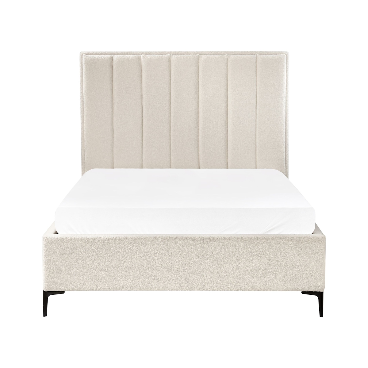 Zestaw mebli do sypialni boucle 140 x 200 cm złamana biel SEZANNE