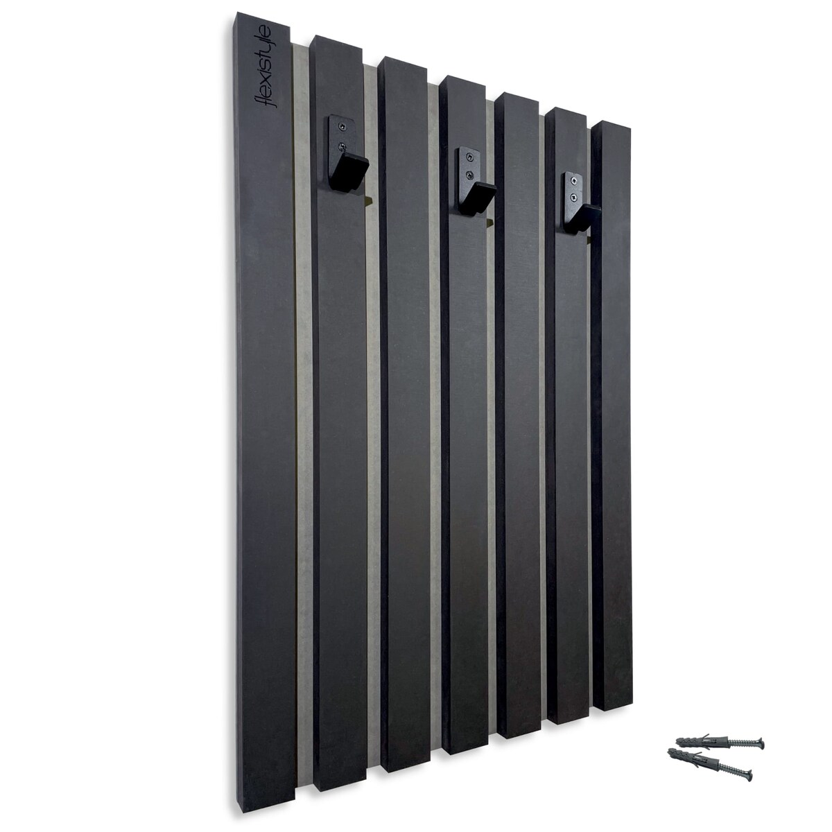 Wieszak ścienny na ubrania Lamele 40cm czarny