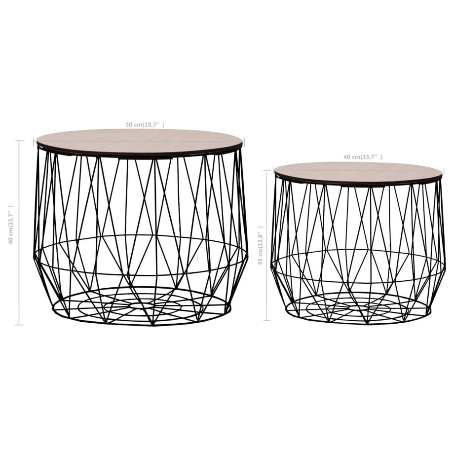 vidaXL Stoliki kawowe, 2 szt., czarne