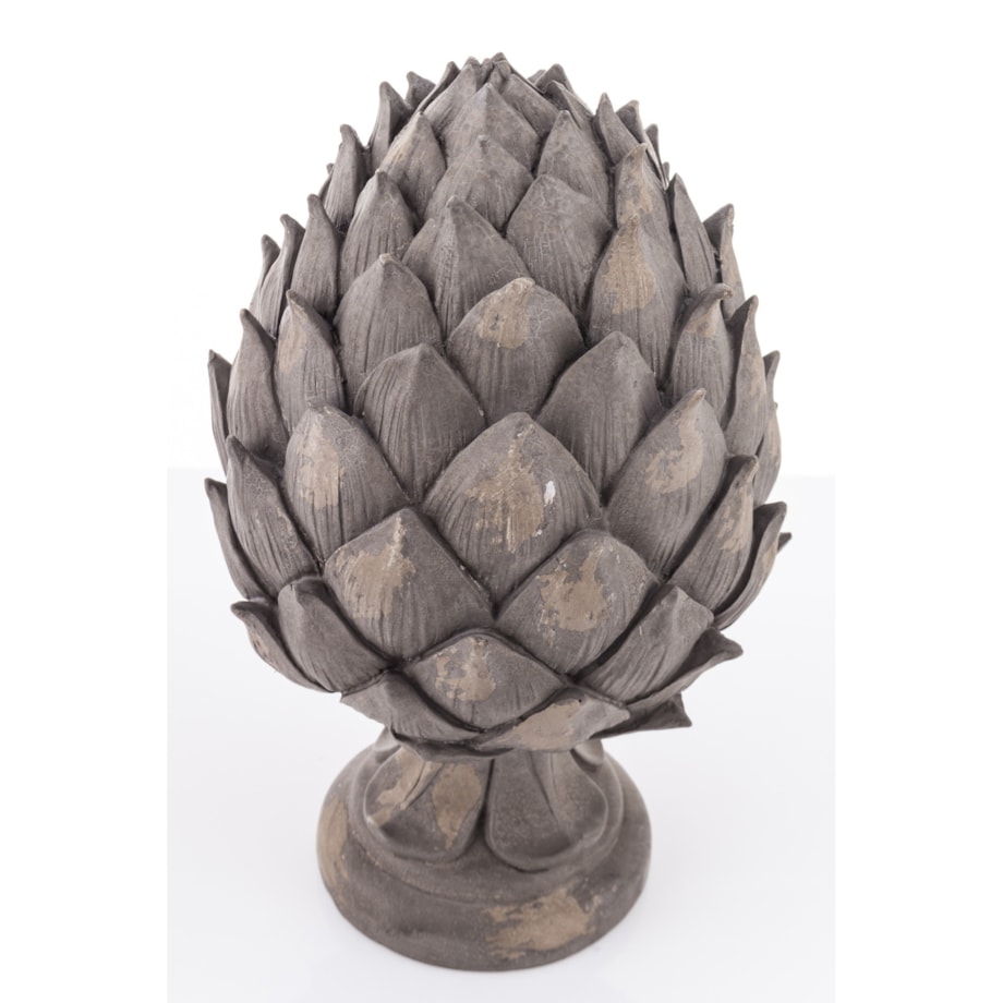 Ozdoba - karczoch 35x20x20 szary kulisty