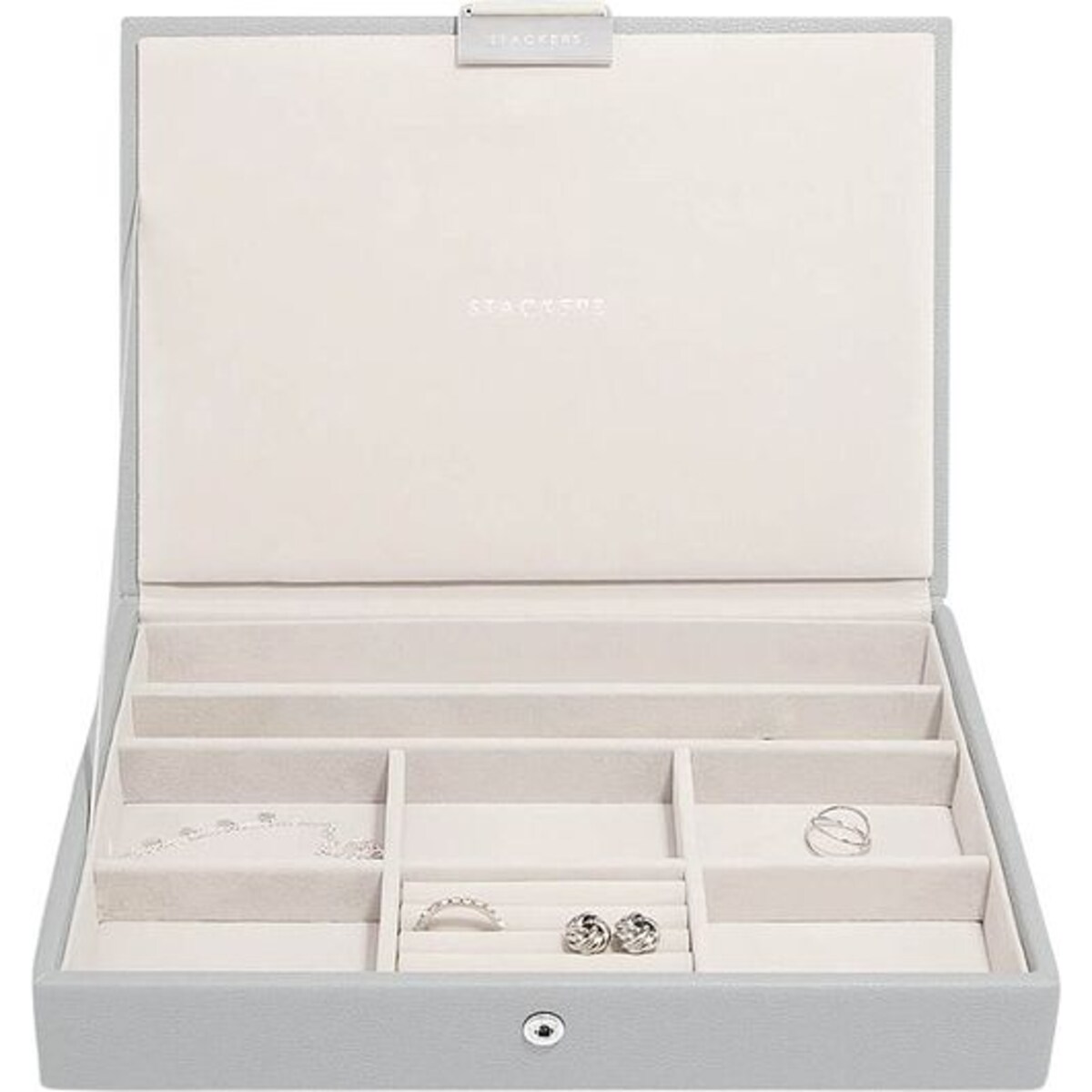 Szkatułka na biżuterię Stackers classic kamienna szarość z pokrywką