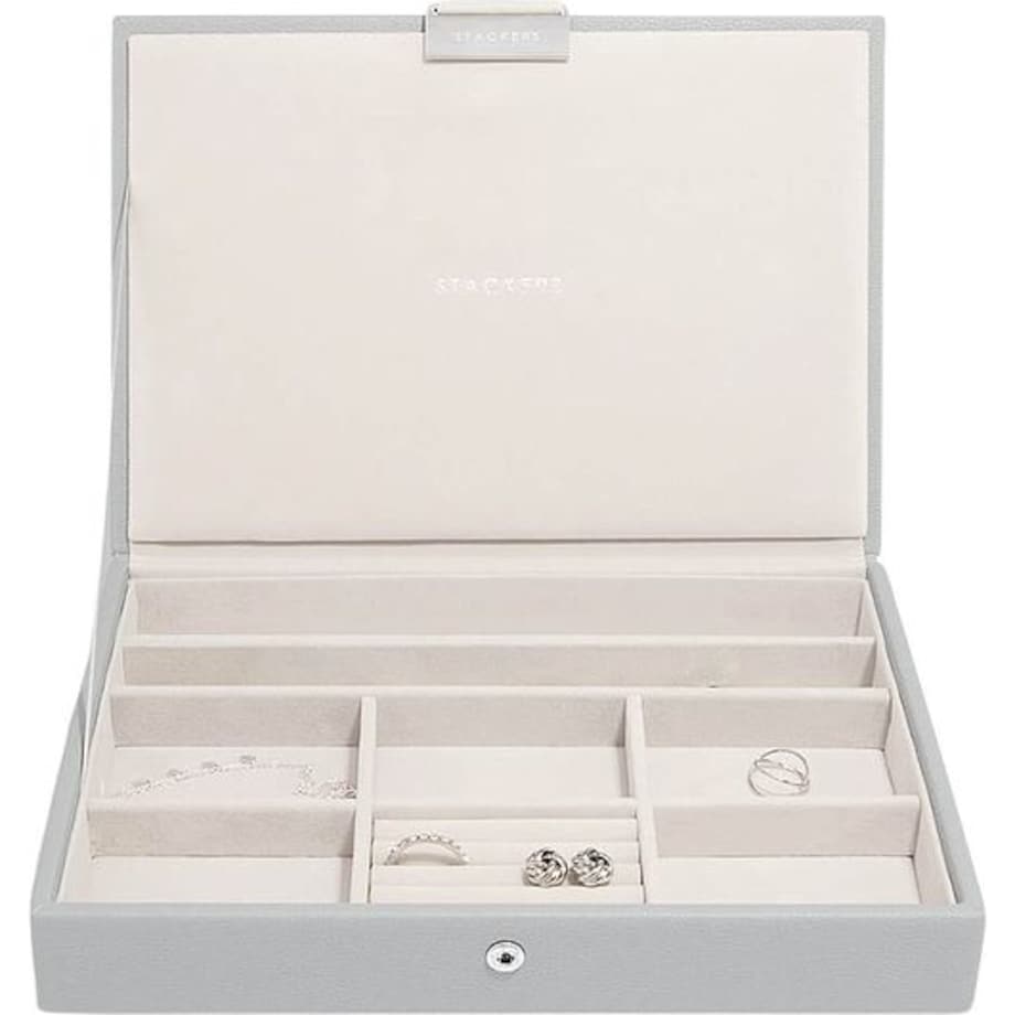 Szkatułka na biżuterię Stackers classic kamienna szarość z pokrywką