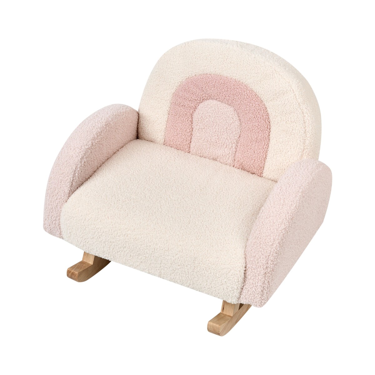 Fotel bujany dziecięcy boucle różowy OMBO