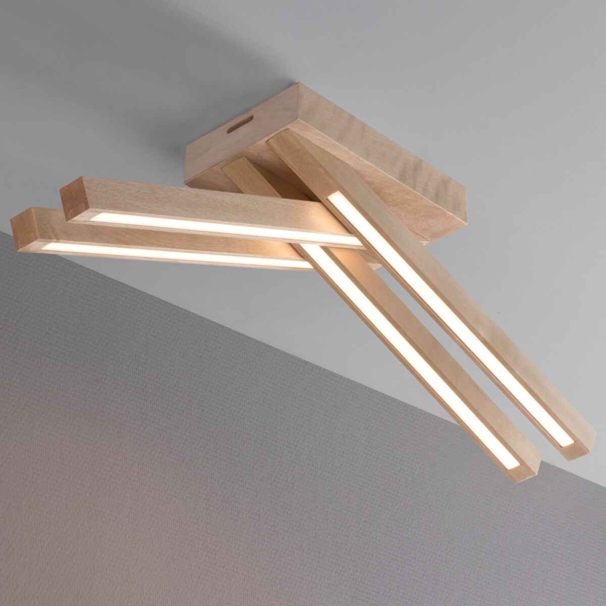 Drewniana Lampa Sufitowa BRITOP Lighting 4xLED 18W Naturalna Brzoza FSC, Polski Producent, 1 szt.