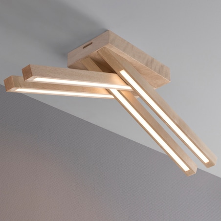 Drewniana Lampa Sufitowa BRITOP Lighting 4xLED 18W Naturalna Brzoza FSC, Polski Producent, 1 szt.