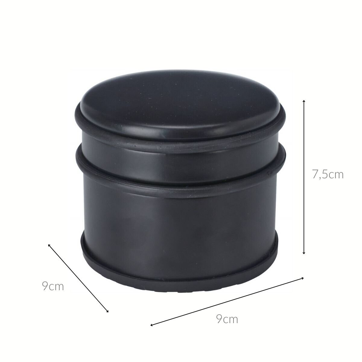 Klasyczny odbojnik do drzwi, czarny mat, Ø 9 cm