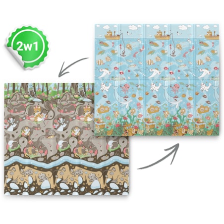 Mata piankowa edukacyjna składana dla dzieci duża 180x200 pianka xpe Nukido