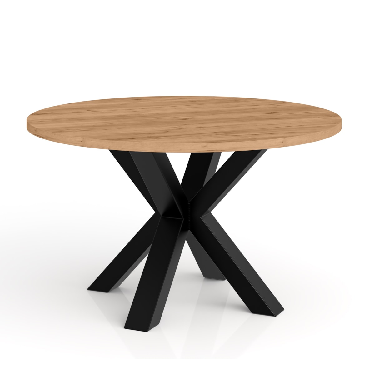 Stolik kawowy NEO okrągły 90 cm, metalowa podstawa-dąb craft złoty