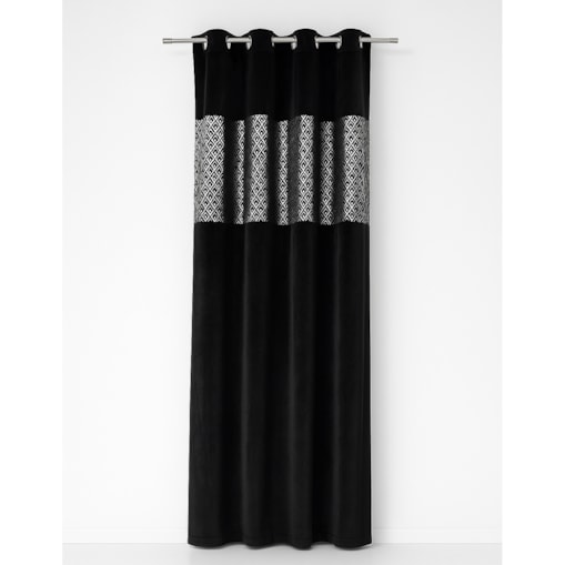 Zasłona "sequin" 140x250 cm czarna welur