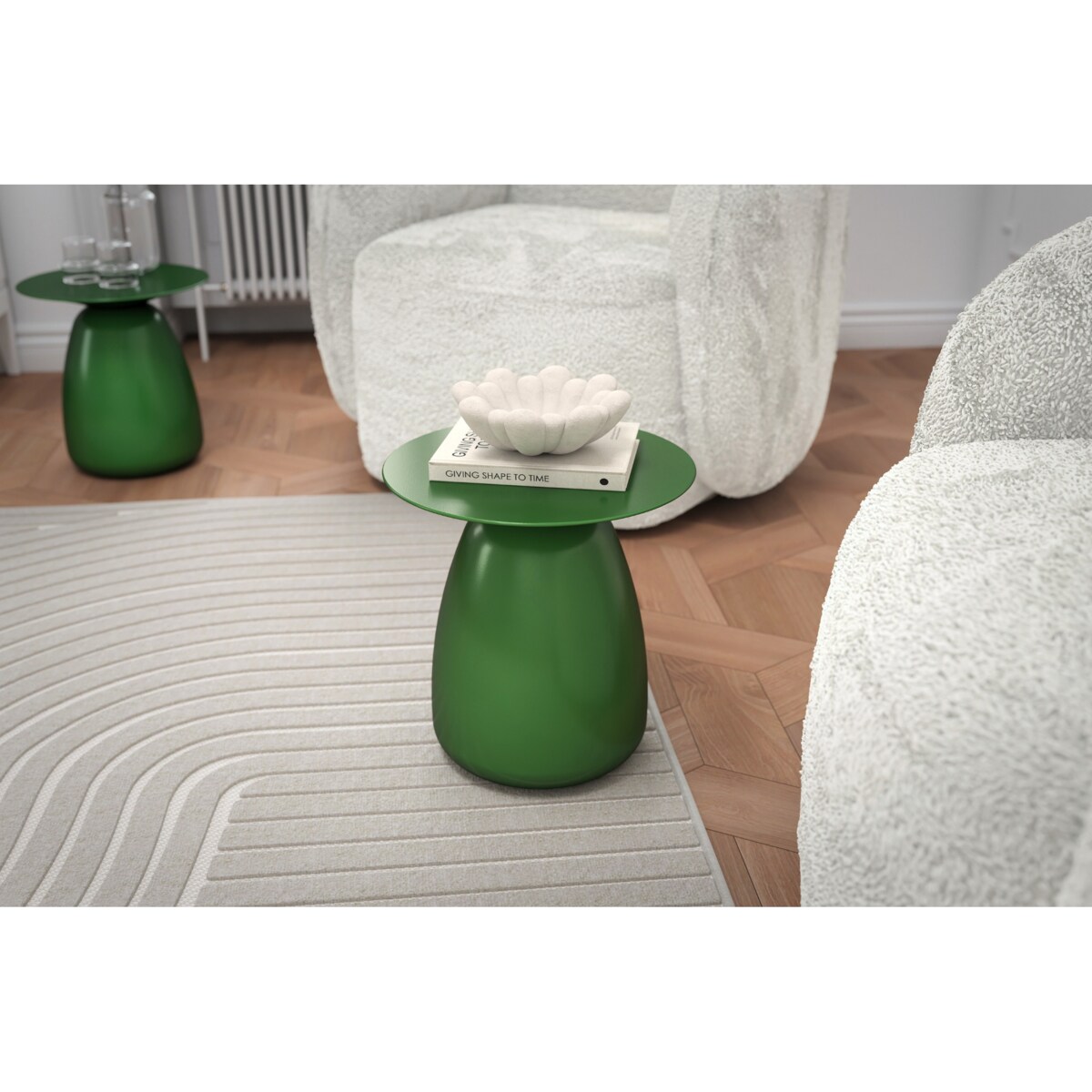 Stolik drewniany różne kolory Baobab 34, kolor groszkowa zieleń