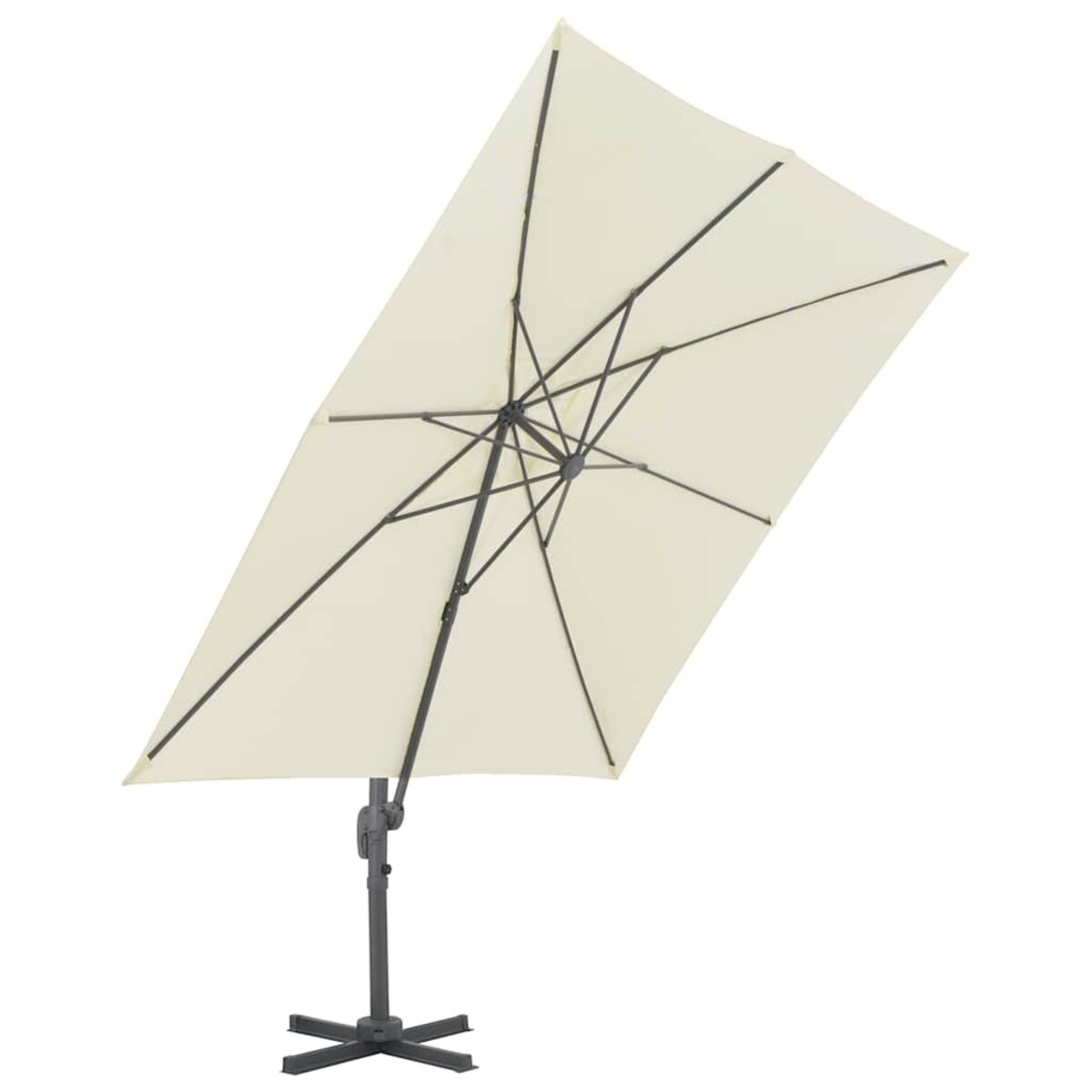 vidaXL Parasol wiszący z aluminiowym słupkiem, 300x300 cm, piaskowy