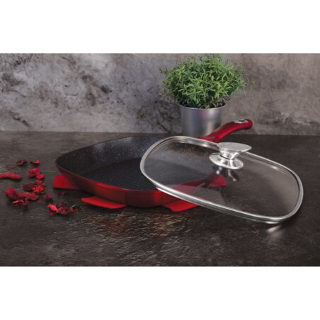 Patelnia grillowa ze szklaną pokrywką 28cm Berlinger Haus BH-1613