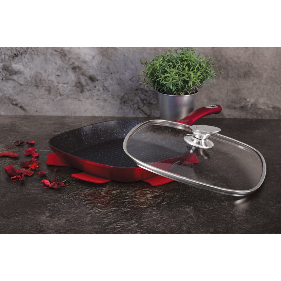 Patelnia grillowa ze szklaną pokrywką 28cm Berlinger Haus BH-1613