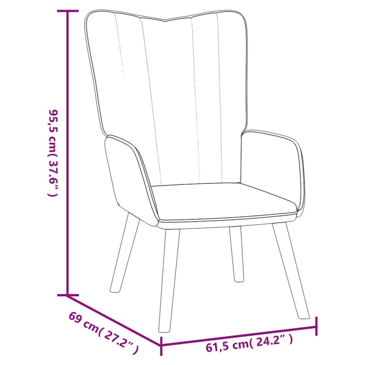 vidaXL Fotel z podnóżkiem, czarny, obity aksamitem