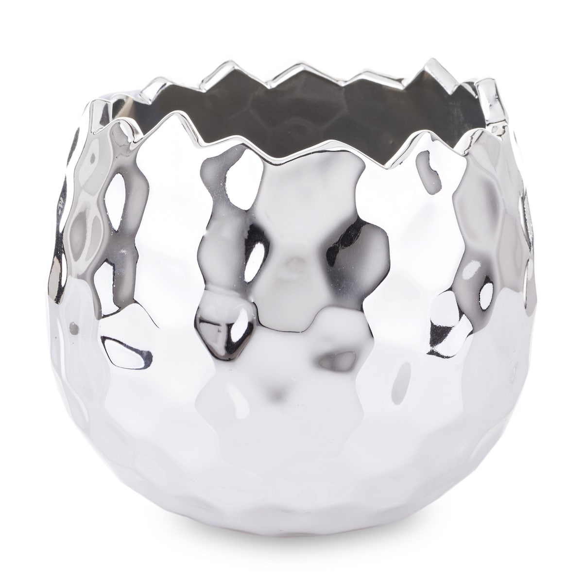 Osłonka srebrna kamionka 11x11x11 cm CASTEL - II