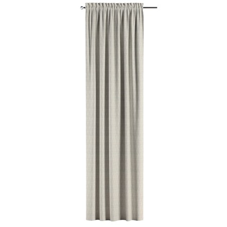 Zasłona na kanale z grzywką 1 szt. 130x245 trójkąty na beżowo-lnianym tle