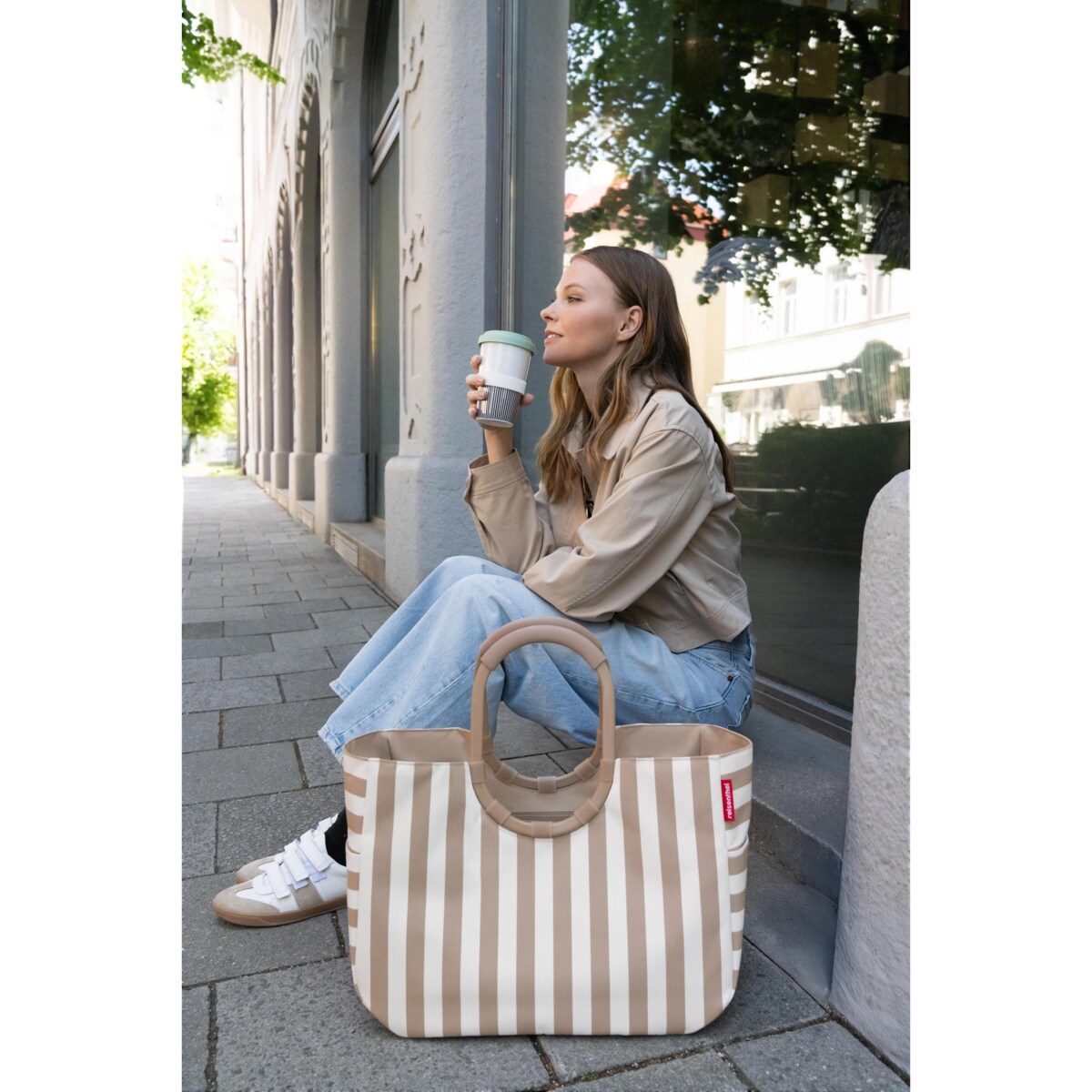 Torba LOOPSHOPPER L, summerstripes coffee
