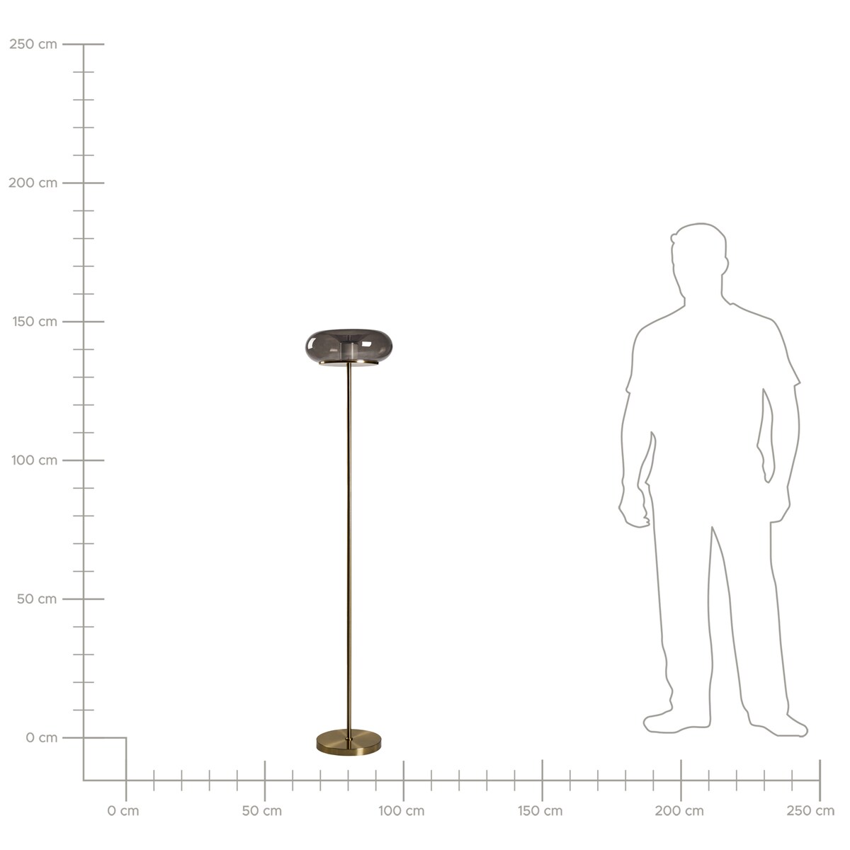 Lampa podłogowa LED NITH Ze ściemniaczem Szkło Szary