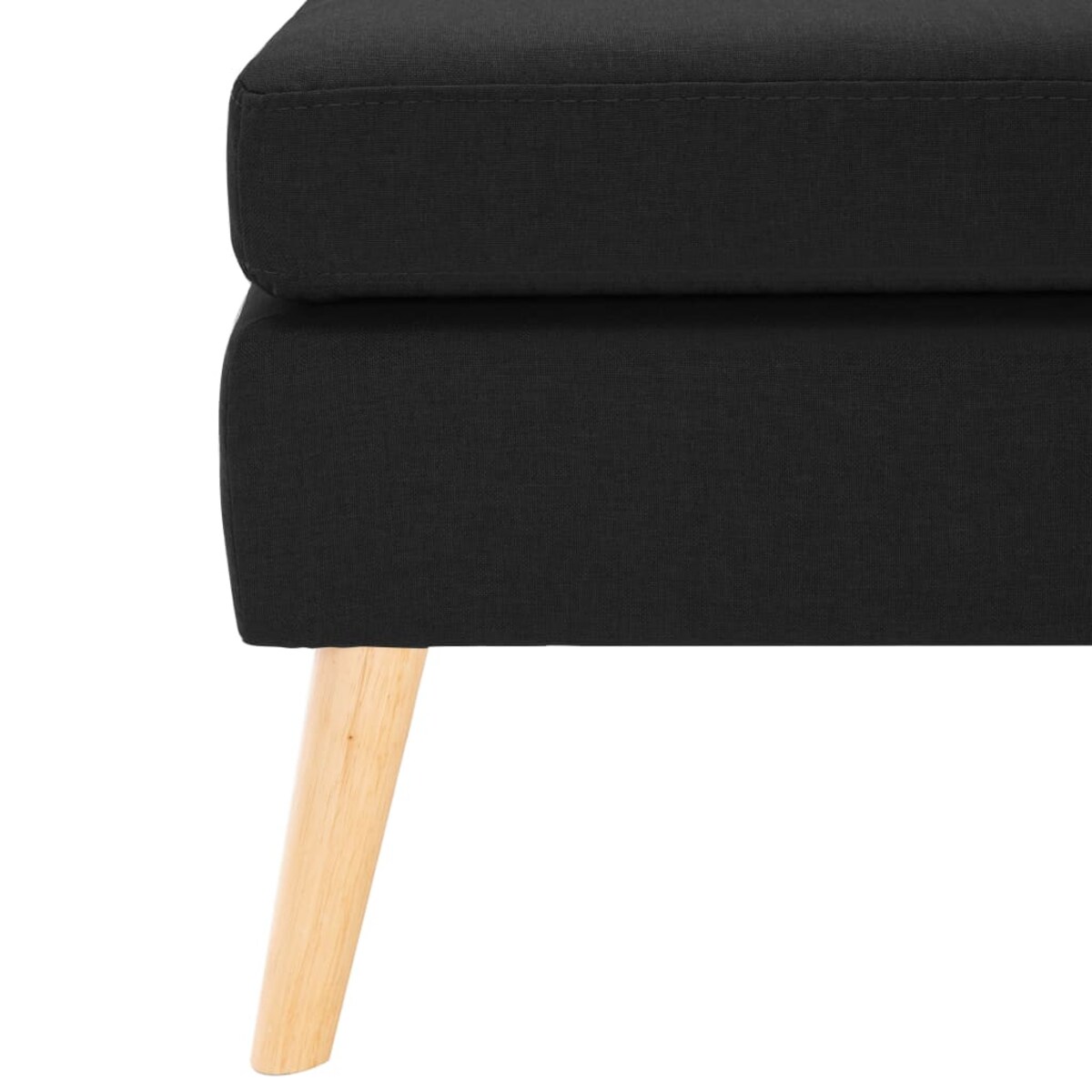 vidaXL Podnóżek, czarny, tapicerowany tkaniną