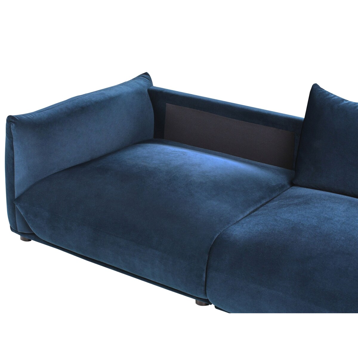 Sofa 3-osobowa welurowa ciemnoniebieska LUVOS