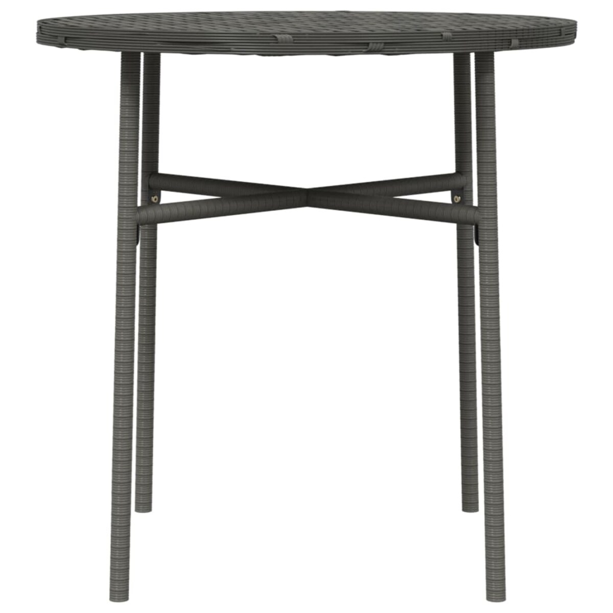 vidaXL Stolik herbaciany, szary, 45 cm, polirattan