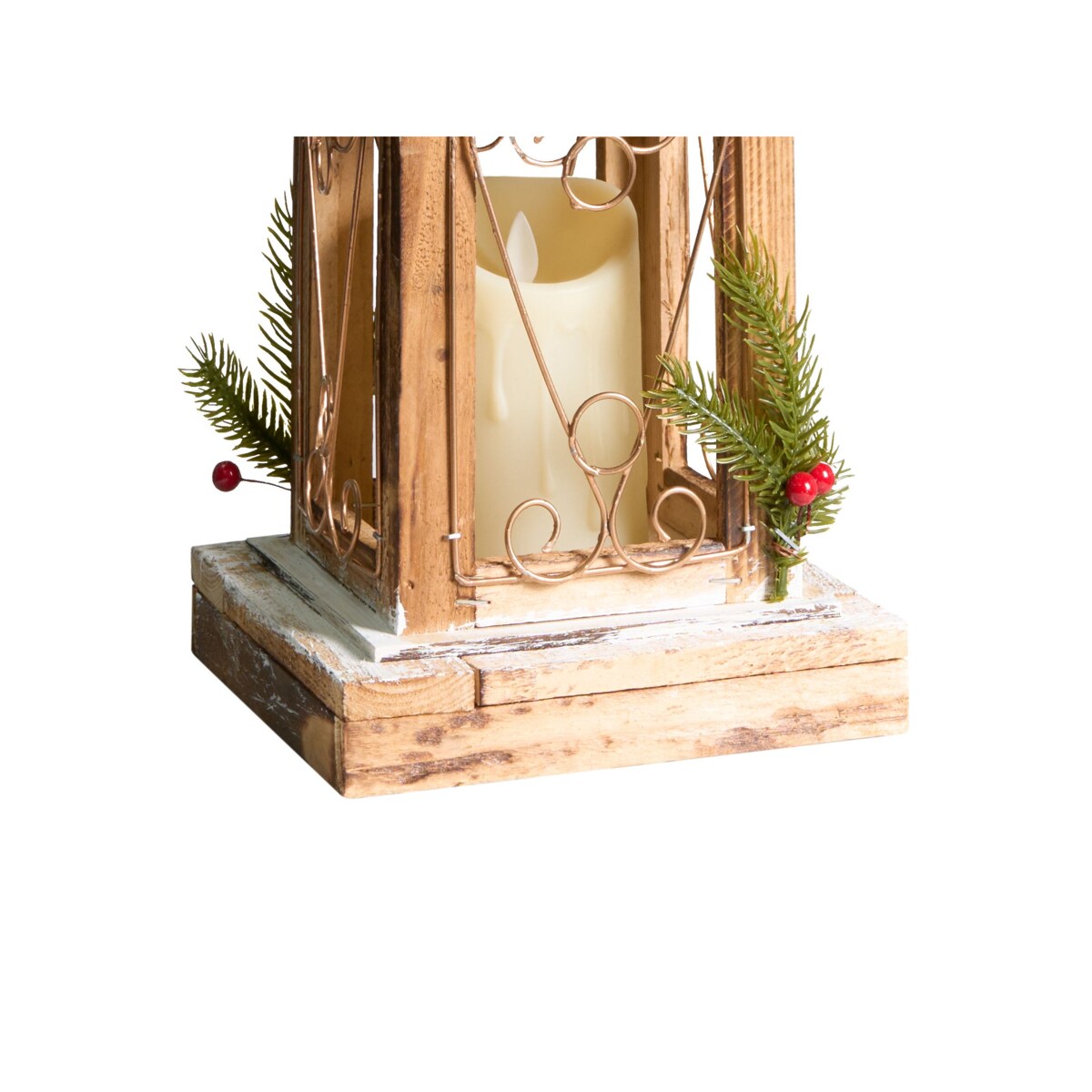 Lampion LED LED SAIMA Wzór świąteczny 40 cm Ciemnobrązowy