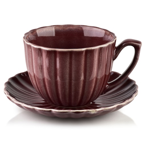 Filiżanka ze spodkiem Evie Burgundy