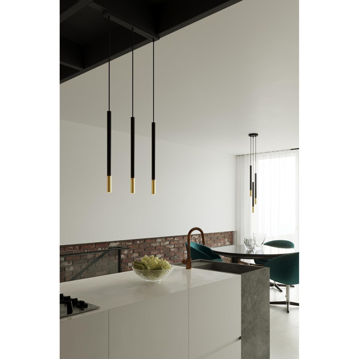 Lampa wisząca MOZAICA 3P czarny/złoto