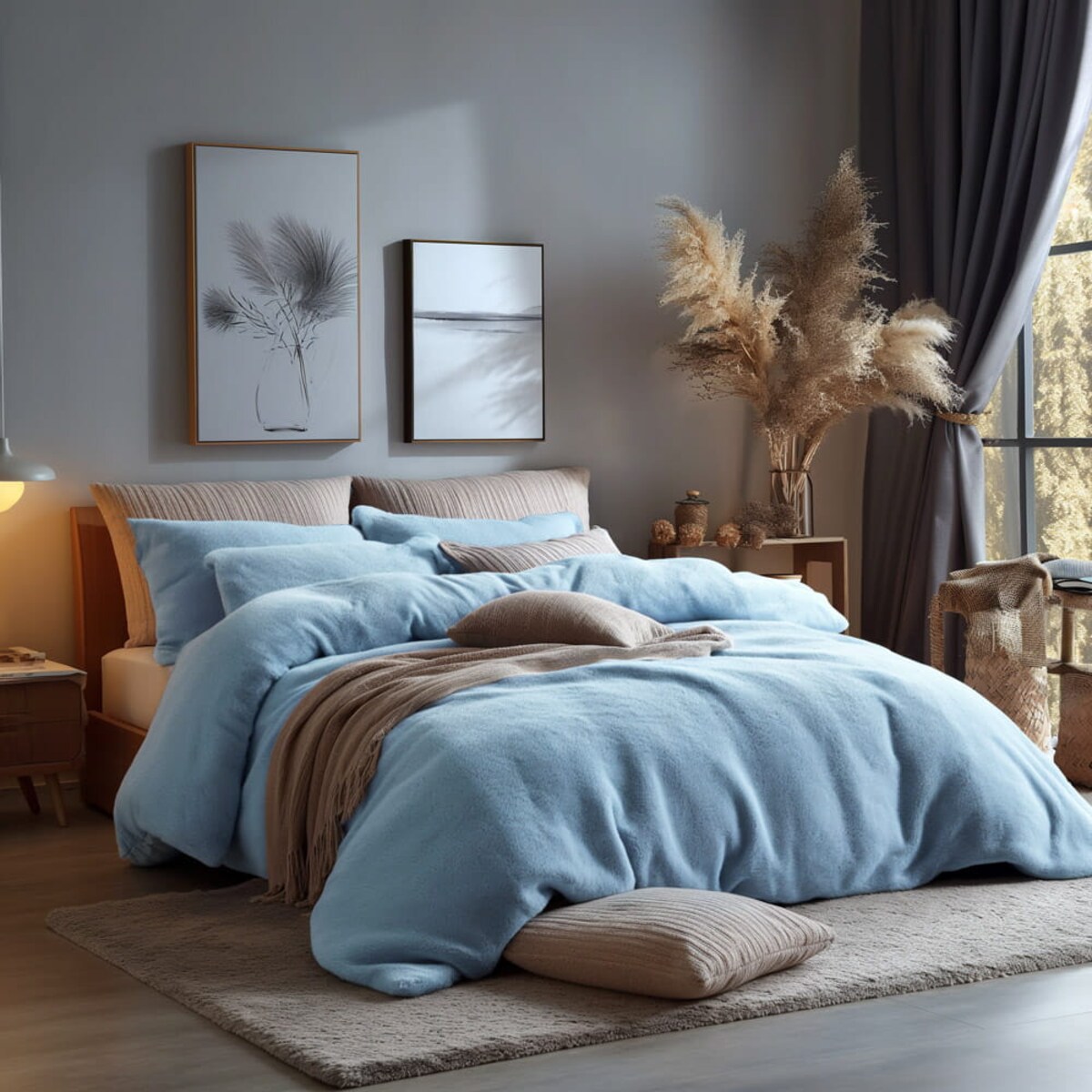 Pościel frotte 200x220 kolor niebieski