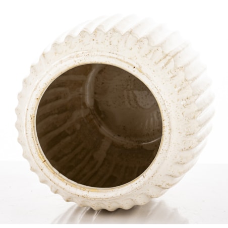 Wazon osłonka ceramiczny prążkowany 22,5x15x15 cm FIBI-3 biały