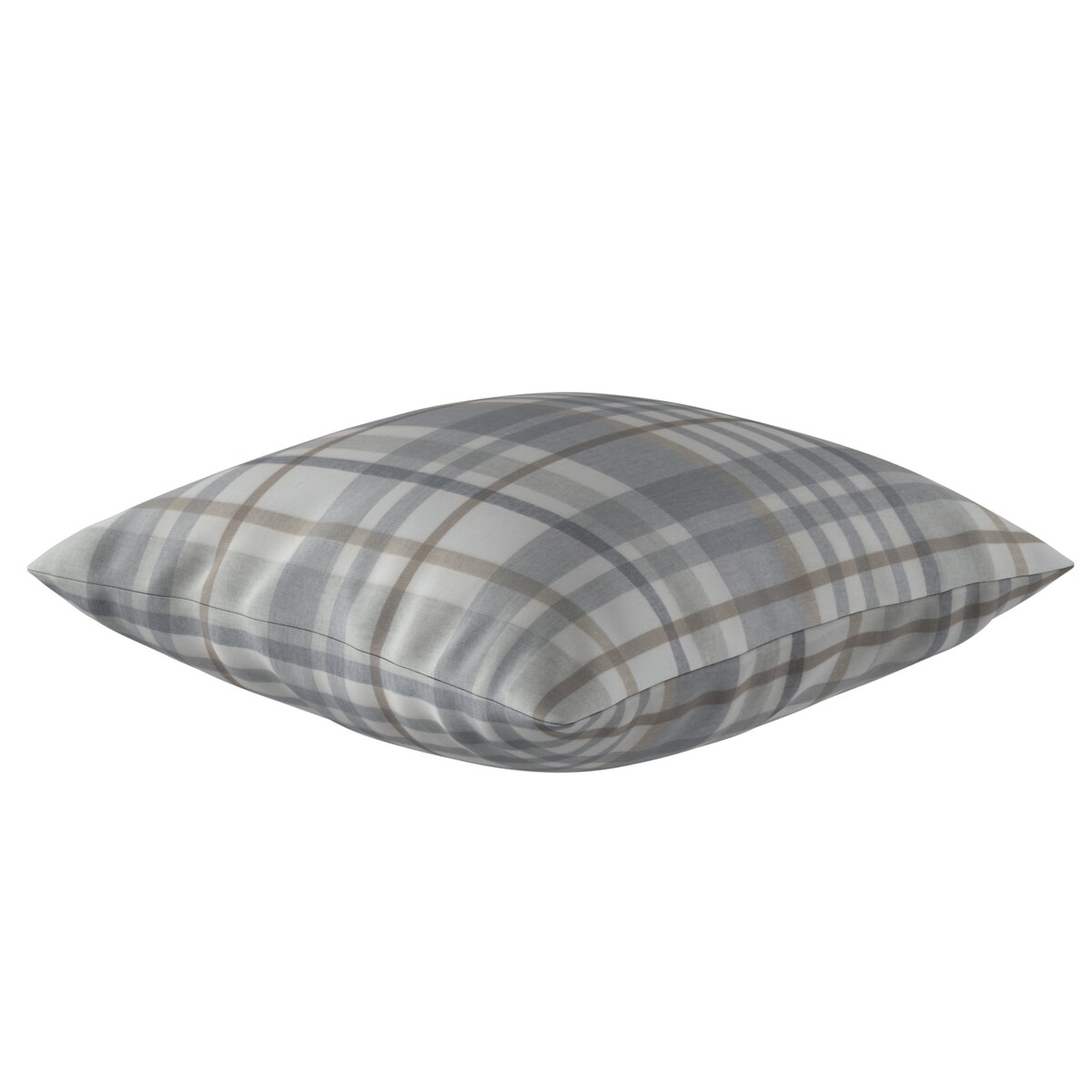 Poszewka Kinga na poduszkę 60x60 kratka beżowo-szary melanż