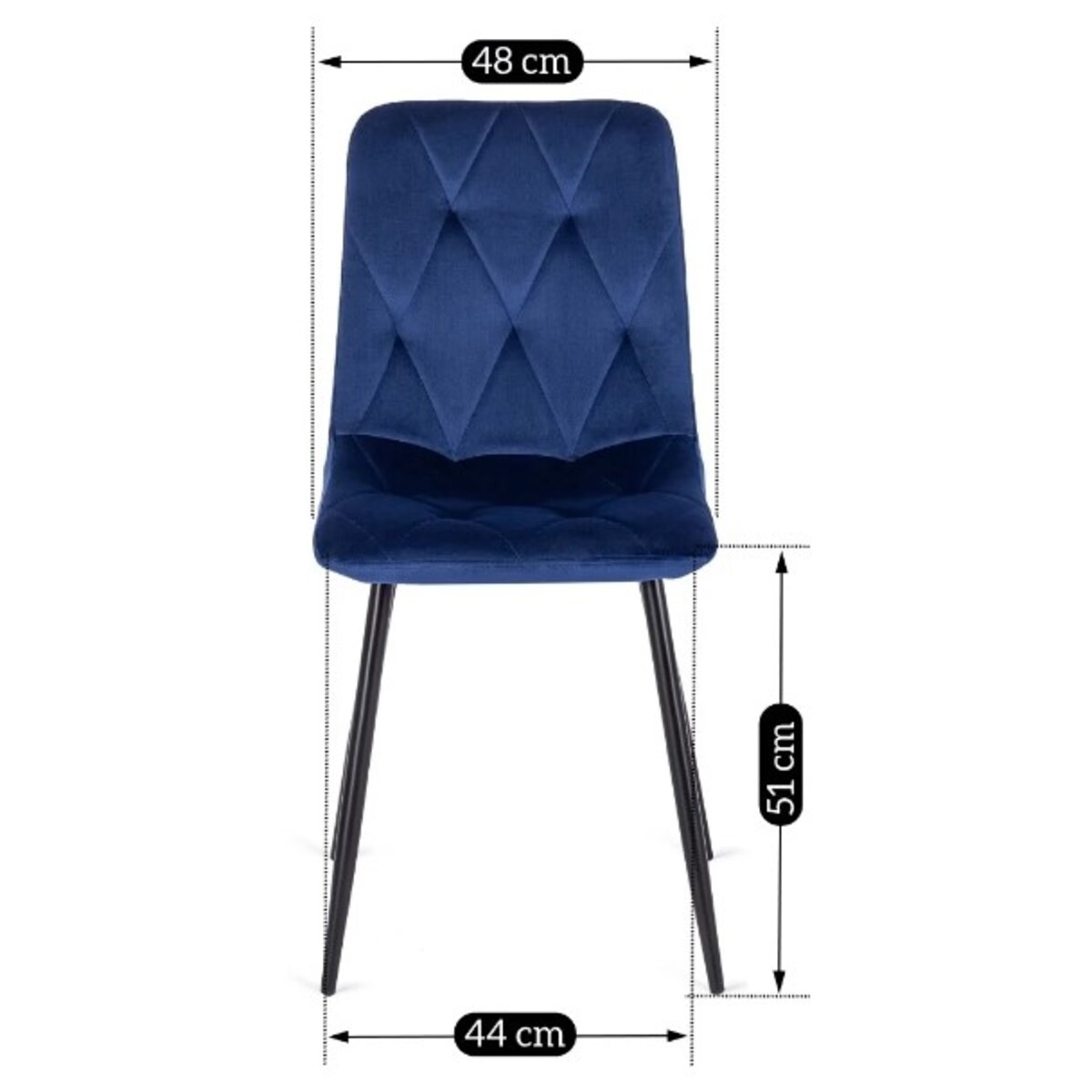 Krzesło Tapicerowane Welurowe Kuchenne Do Jadalni Salonu Loft Granat ROBIN