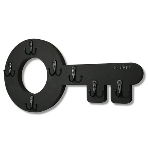 Drewniany wieszak na klucze Klucz Retro Czarny