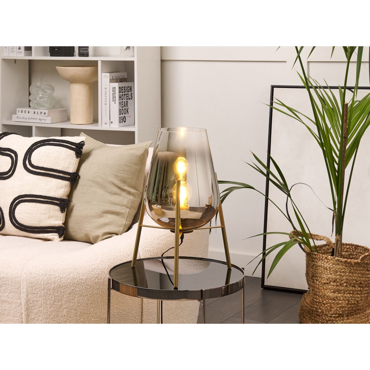 Lampa stołowa metalowa złota MENA