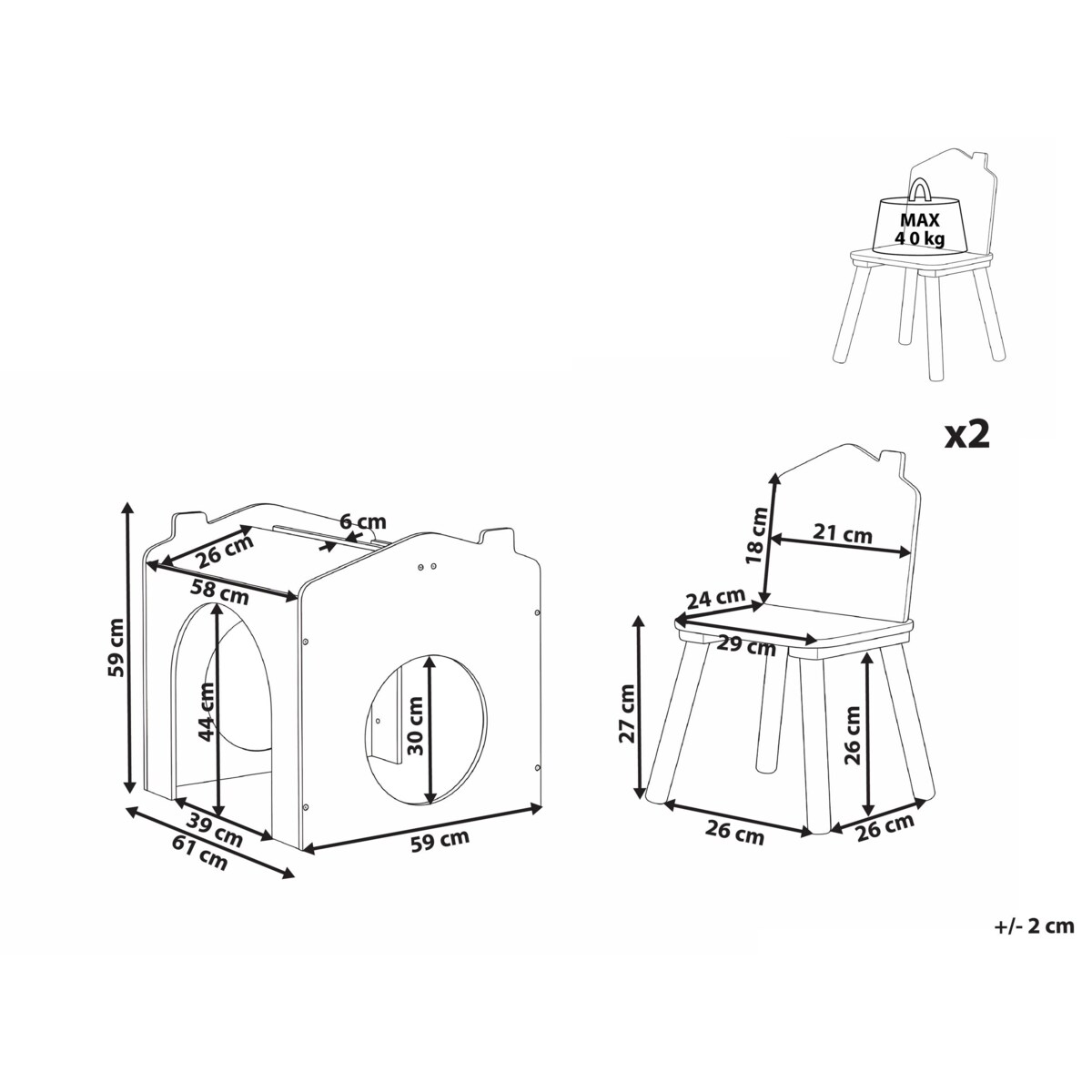 Stół z krzesłami dla dzieci QUILPIE Jasnozielony