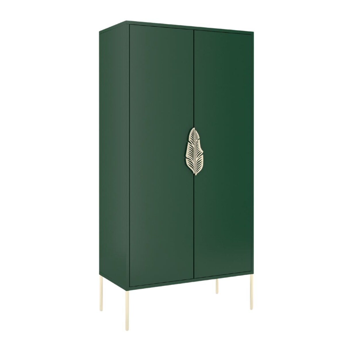 Wysoka zielona komoda ze złotymi dodatkami Skandica MERLIN