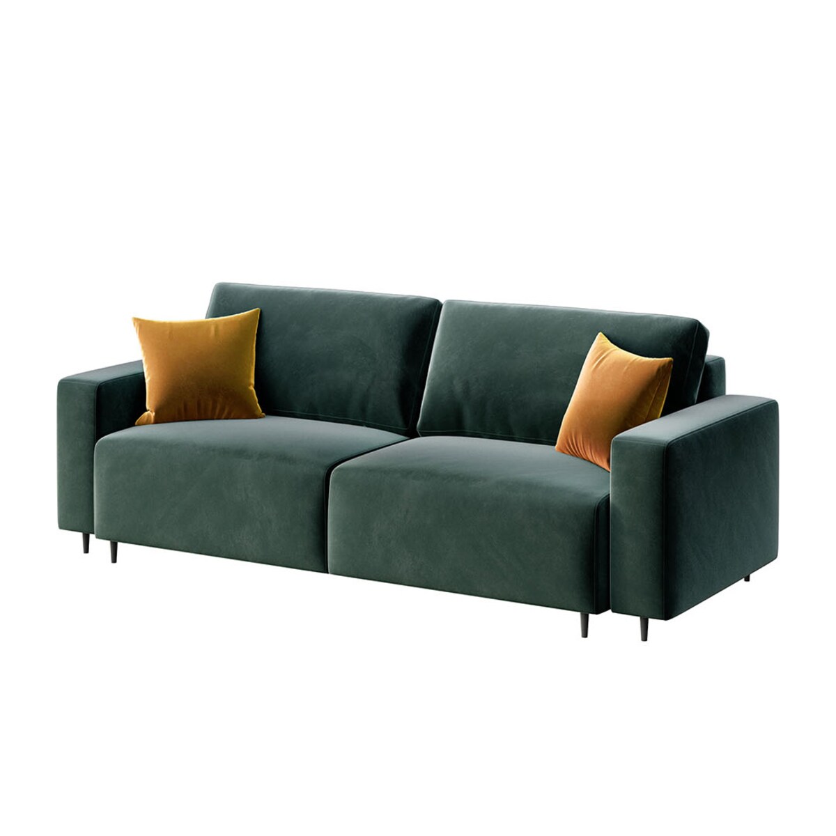Hesto 3-osobowa rozkładana sofa - ciemnozielona